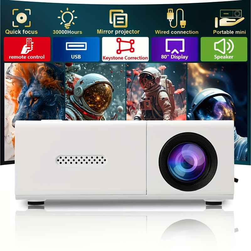 The Latest Model of the USB Clear Projector in 2026 Offers Native 480P Full Ho LED Picture Quality. It Supports Outdoor Home Theaters for AV Applications. It Features Manual Quick Correction And