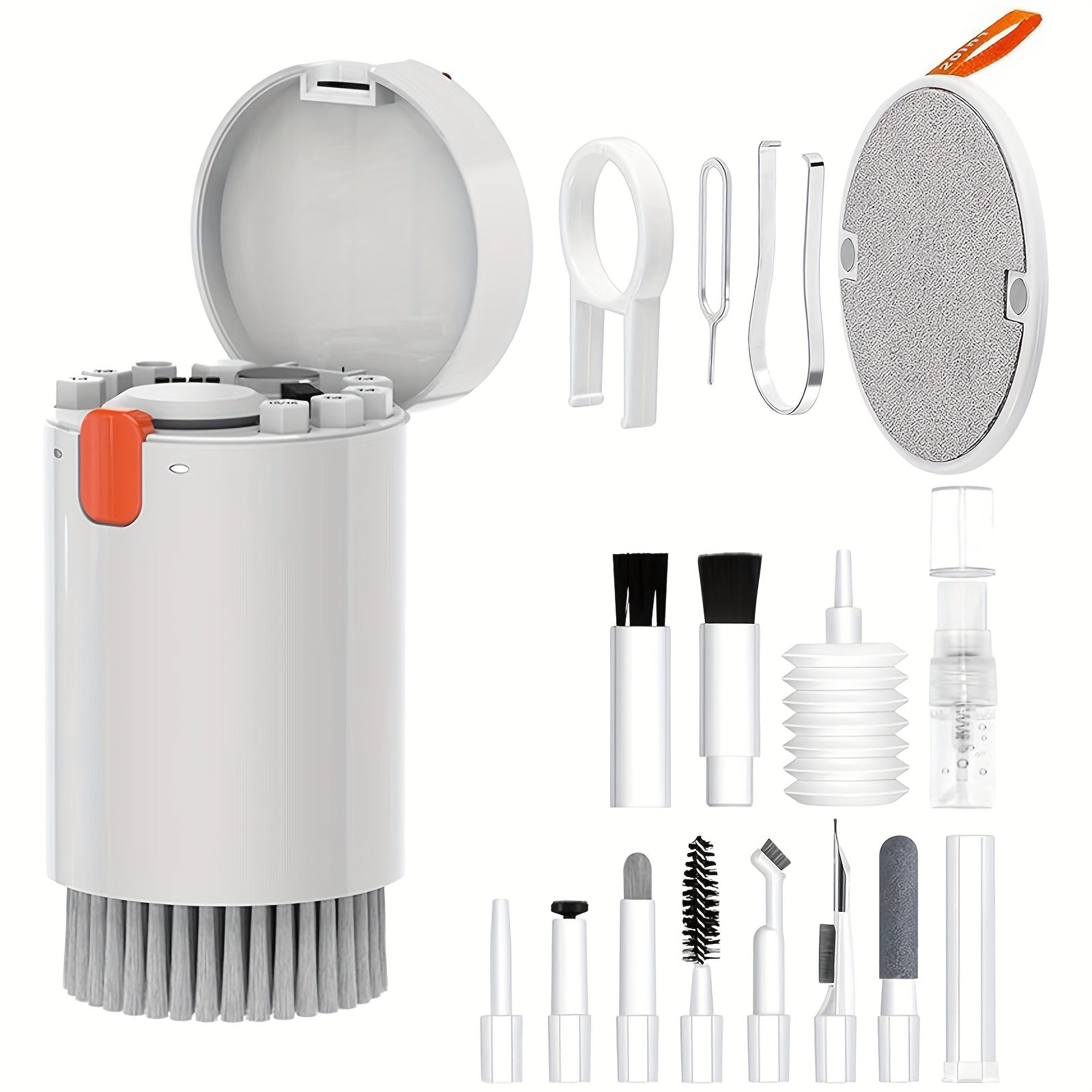 20-in-1 Multifunctional Dust Remover and Cleaner Kit for Keyboards, Electronics, and Mobile Phones - Includes Soft Brush, Cleaning Pen, Wipe Cloth Set, Suitable for Computers, Tablets, Pianos - Plastic Materia