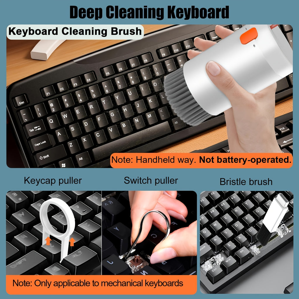 20-in-1 Multifunctional Dust Remover and Cleaner Kit for Keyboards, Electronics, and Mobile Phones - Includes Soft Brush, Cleaning Pen, Wipe Cloth Set, Suitable for Computers, Tablets, Pianos - Plastic Materia